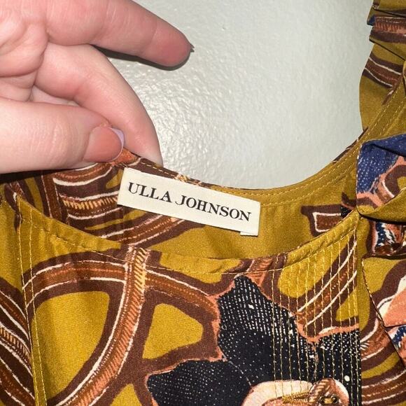 Ulla Johnson Nia Midi Dress in Copper Floral Ruffle Tiered Skirt Size 0/XS - Picture 5 of 11